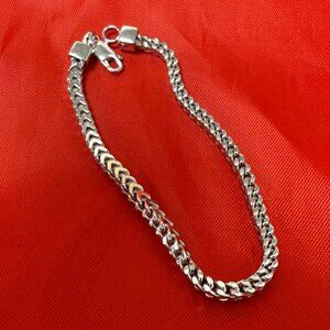 Stunning 8" 925 Sterling Silver Square Franco Bracelet – Brand New